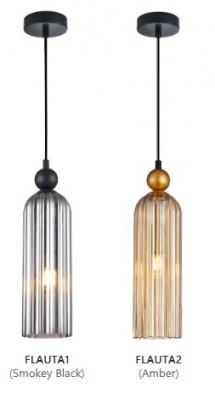 FLAUTA Round Top Cylinder Ribbed Pendant Lights